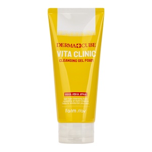 [Farmstay] Очищающая гелевая пенка с витаминами. Derma Cube Vita Clinic Cleansing Gel 180мл 27.04.24